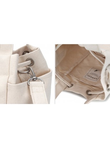 Kangol Flocking Simbol Canvas Bucket Bag- Ivory 3791